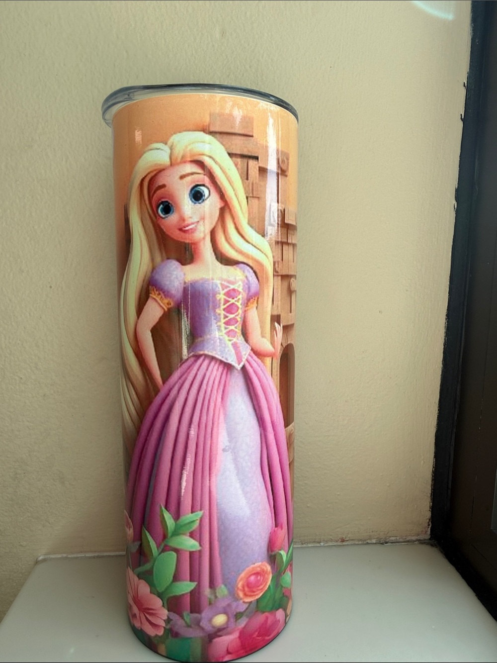 Pink Princess Character Stainless Steel Water Bottle